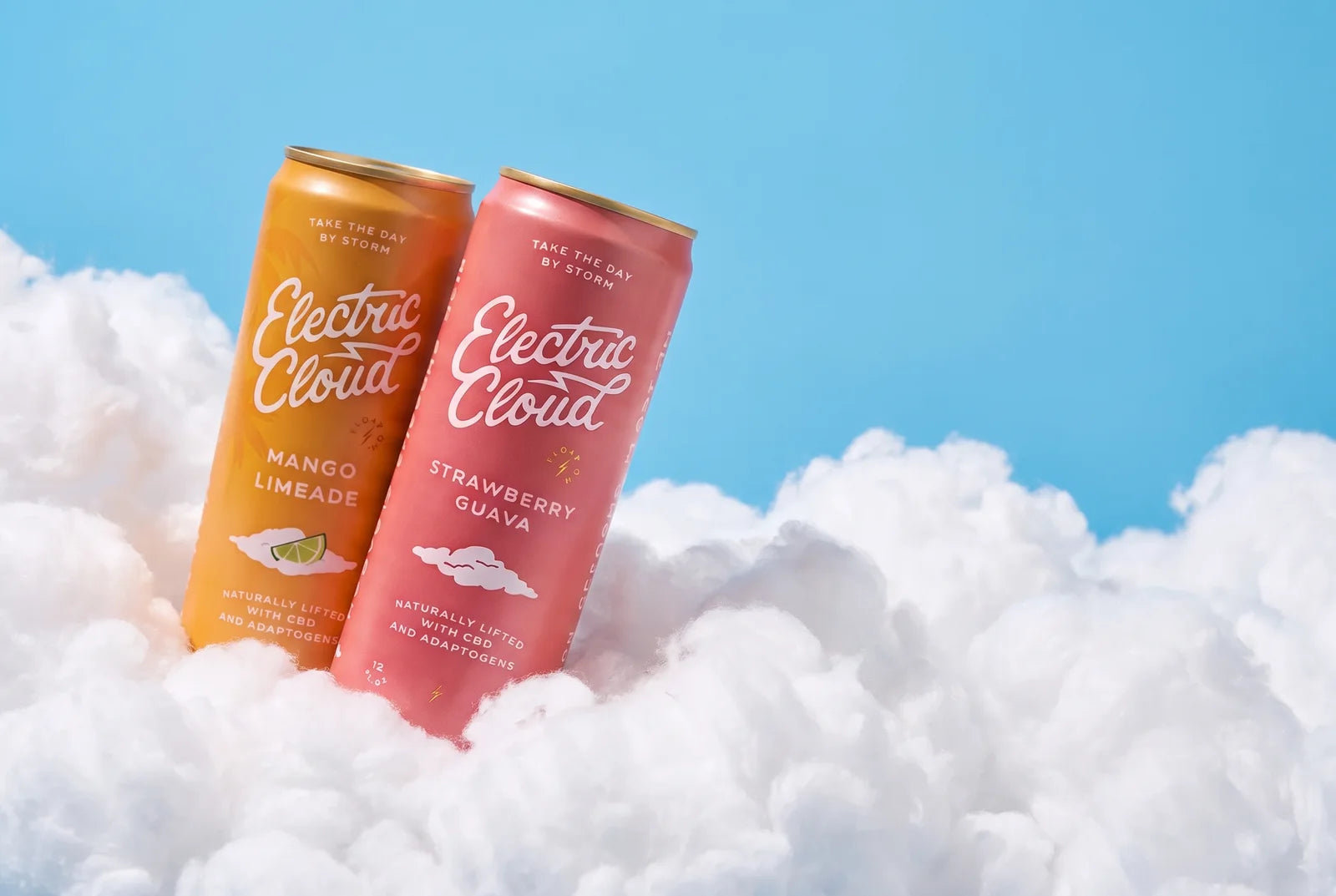 Mango Limeade + Strawberry Guava Electric Cloud cans