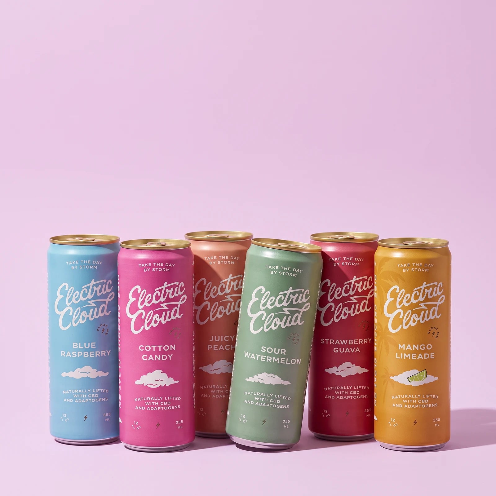 The complete sampler assortment: Blue Raspberry, Cotton Candy, Juicy Peach, Sour Watermelon, Strawberry Guava and Mango Limeade