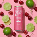Cherry Limeade flat lay with cherries and limes