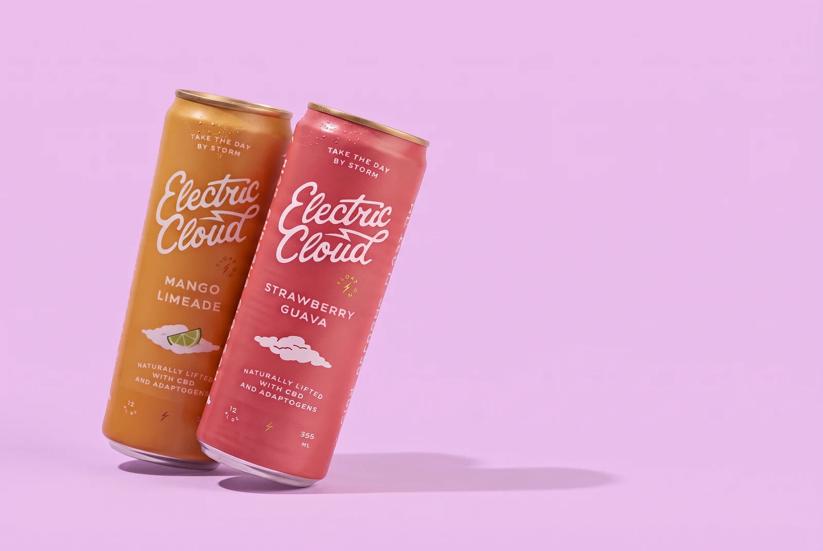 Mango Limeade + Strawberry Guava Electric Cloud cans