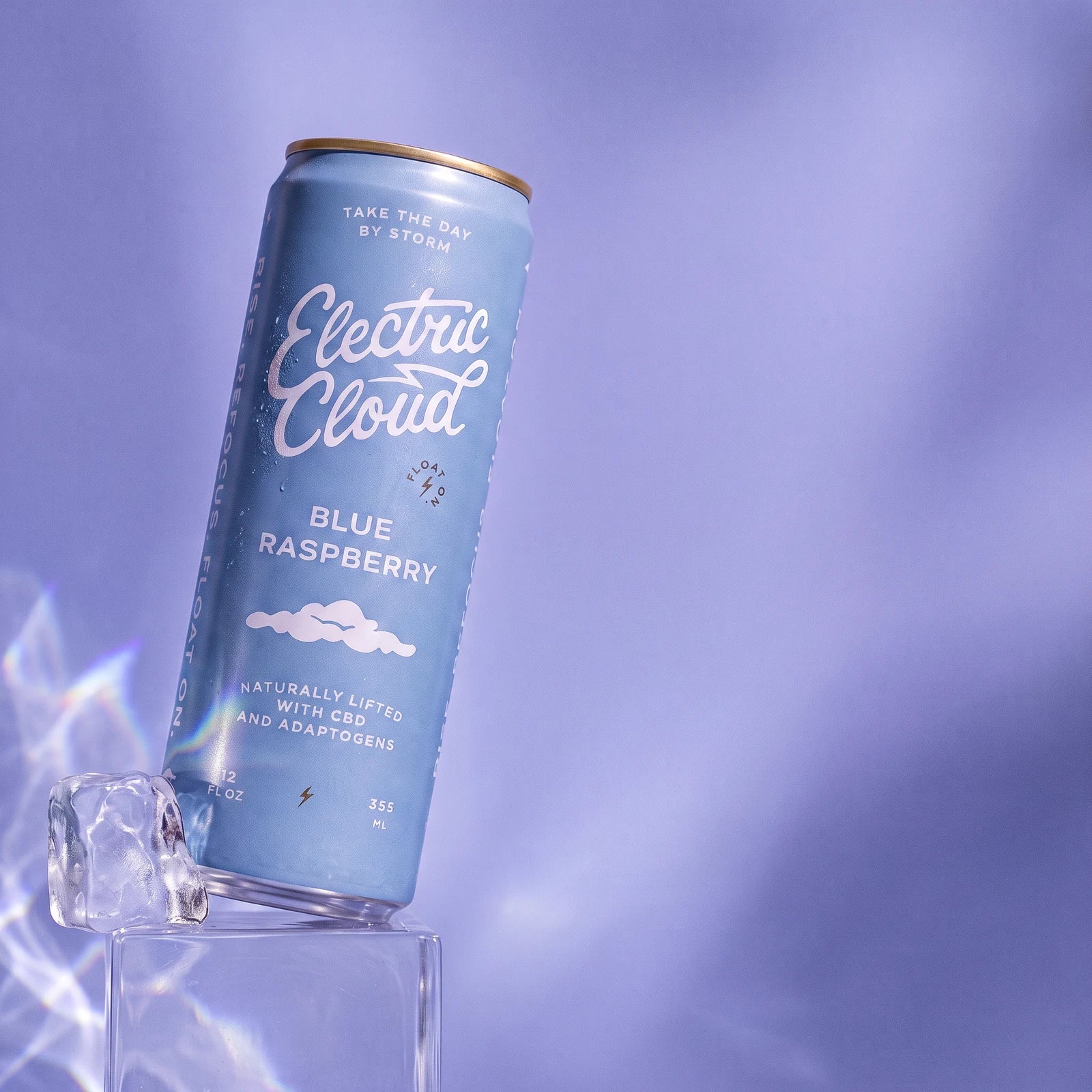 Blue Raspberry Electric Cloud chilled on clear ice